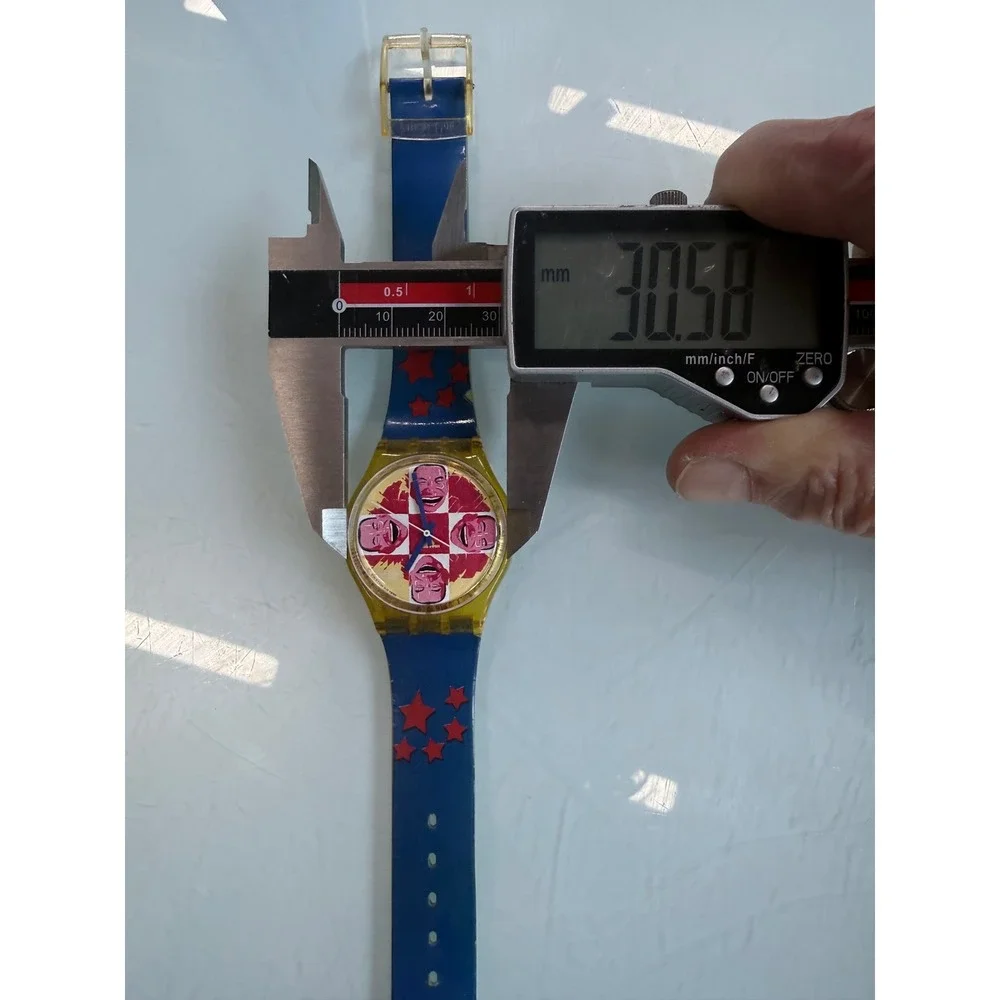 Vintage 1996 Swatch GJ117 Wild Laugh Yue Min Jun Artist Limited Edition Watch